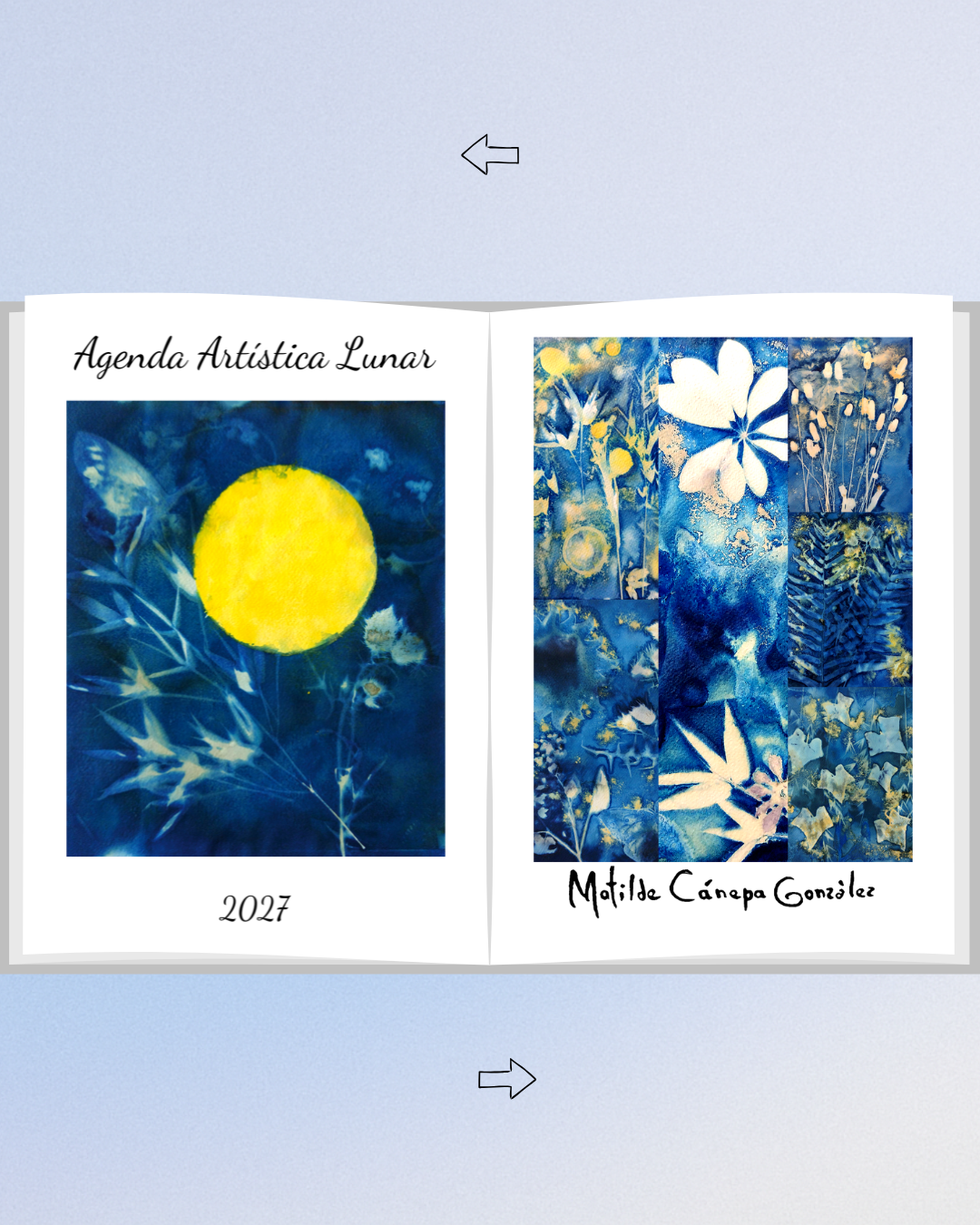 Kunst-Kalender-Buch 2027 mit Cyanotypien